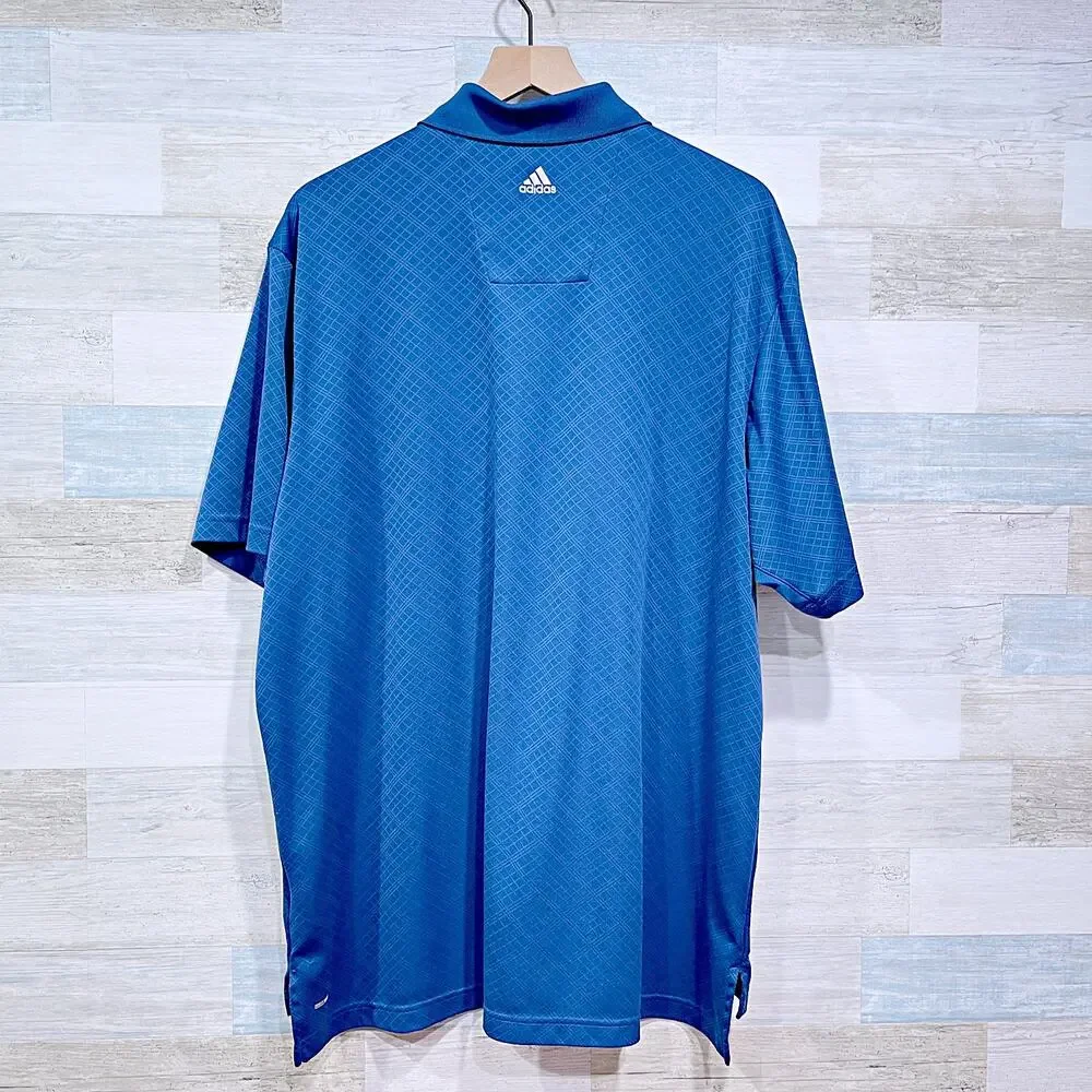 Adidas Country Club Performance Golf Polo Shirt Blue Climacool Mens XXL 2XL